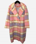 Elsbeth S03 Carrie Preston Pink Plaid Long Coat