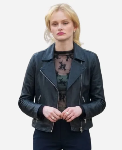 Emma Laird Mint S01 Leather Jacket