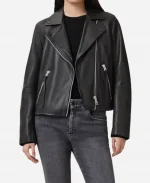 Emma Laird Mint S01 Shannon Black Leather Biker Jacket