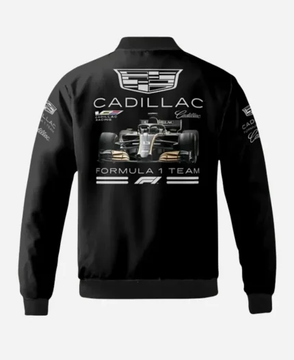 F1 Team Cadillac Black Bomber Jacket For Sale