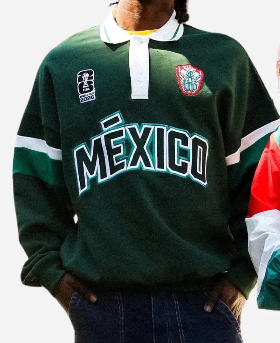 FIFA World Cup 2026 Mexico Oversized Rugby Polo Shirt FIFA World Cup 2026 Mexico Oversized Rugby In Dark Green