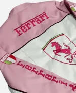 Ferrari Formula 1 Racing Pink Leather Jacket