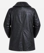 Fred Armisen TV Series Wednesday S03 Uncle Fester Black Shearling Leather Coat