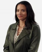 Gabrielle Walsh Tv Series Found S01 Lacey Quinn Green Leather Jacket
