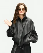 Grace Gummer 2026 ABC Studio NYC Black Leather Jacket