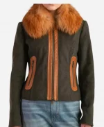 Grace Van Patten Tell Me Lies S03 Fur Collar Jacket