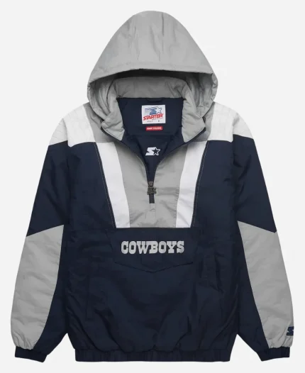 HOMAGE X Starter 2026 Dallas Cowboys Navy & Grey Half-Zip Pullover Jacket