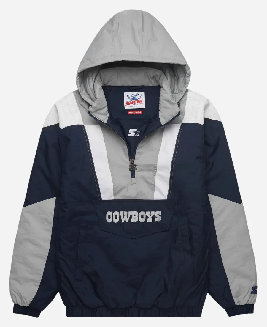 HOMAGE x Starter Cowboys Jacket HOMAGE X Starter 2026 Dallas Cowboys Navy & Grey Half-Zip Pullover Jacket