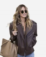 Heidi Klum 79th Annual Cannes Film Festival Brown Leather Jacket