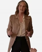 Helen Hunt Tv-Series Hacks S03 Winnie Landell Brown Suede Leather Coat