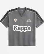 Hollister x Kappa Logo Graphic Soccer Jersey In Dark Grey