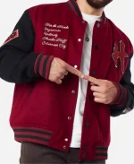 Video Game World of Warcraft Horde Maroon & Black Varsity Jacket