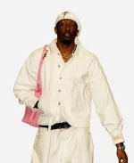 Jalen Williams Jazz Vs Thunder White Cropped Denim Jacket