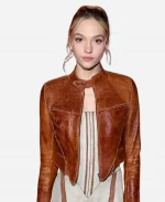 Jayden Bartels Daredevil Born Again Premiere NYC 2026 Brown Leather Jacket
