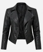 Jeanie Movie Broad Trip 2026 Lauren Holly Black Moto Biker Jacket