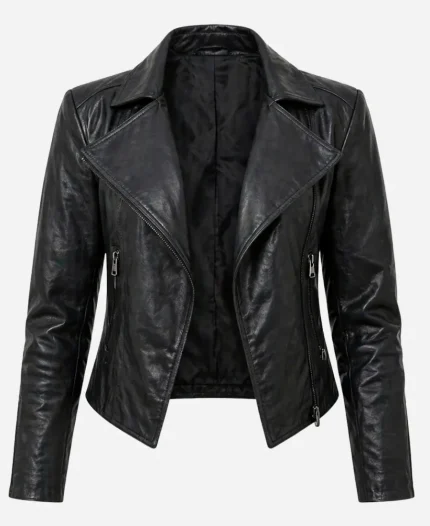 Jeanie Movie Broad Trip 2026 Lauren Holly Black Moto Biker Jacket