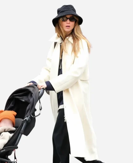 Jennifer Lawrence NYC 2026 Off-White Trench Coat
