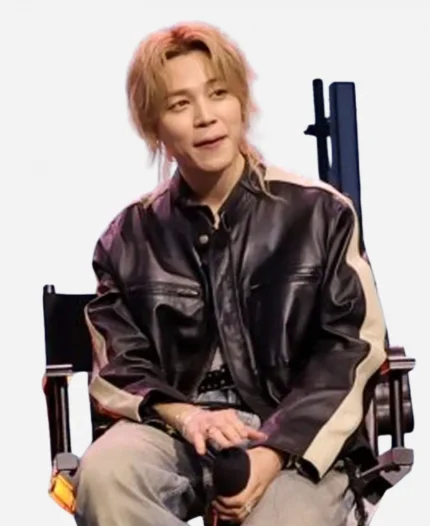 BTS Spotify Event 2026 Jimin Black Leather Jacket