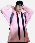 Jin BTS Pink Fleece Hoodie