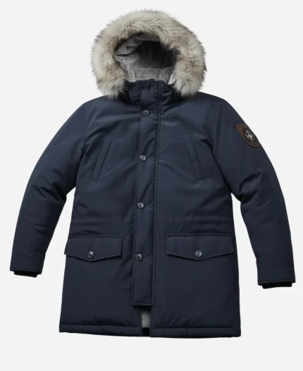 John Dutton TV Series Yellowstone S05 Kevin Costner Blue Parka Jacket