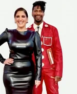 Jon Batiste The Devil Wears Prada 2 Premiere 2026 Red Leather Jacket