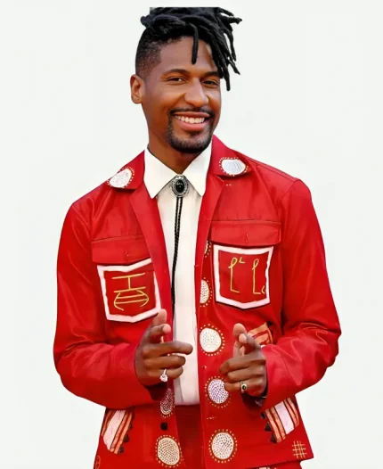 Jon Batiste The Devil Wears Prada 2 Premiere NYC 2026 Red Leather Jacket