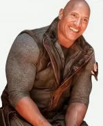 Jumanji 3 Dwayne Johnson Leather Vest In Brown