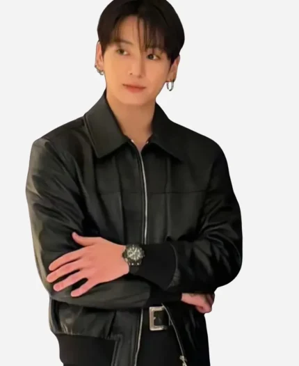 Jung Kook 2026 Watch Event Black Leather Jacket