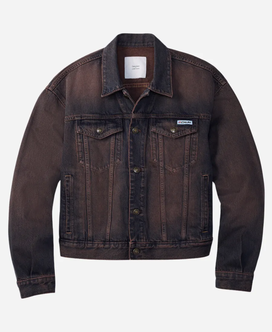XS   JUNG KOOK デニムジャケット BROWN Jung Kook for Calvin Klein 90s CKJK Denim Trucker Jacket