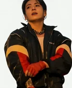 Jungkook BTS Arirang World Tour Stanford Leather Jacket - Black