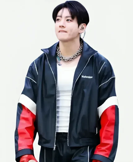 Jungkook BTS Arirang World Tour Stanford Stadium Nahmias Black Leather Jacket