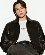 Jungkook x Calvin Klein Leather Jacket In Black