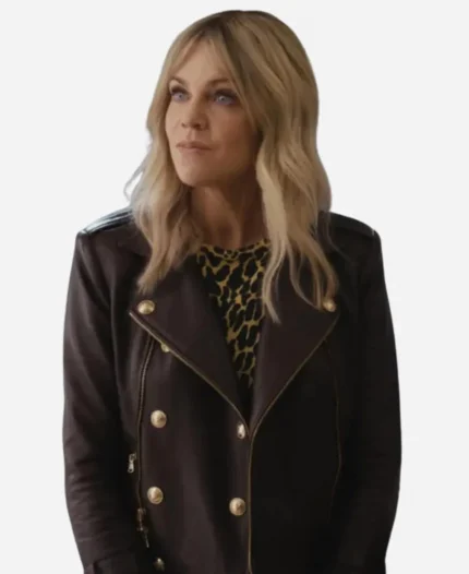 Kaitlin Olson Hacks Black Leather Jacket