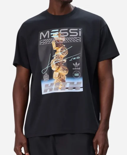 Lionel Messi x Kith x Adidas Football Black Graphic Tee