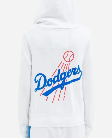 LA Dodgers Aviator Nation x MLB White Full-Zip Hoodie
