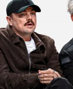 Leonardo DiCaprio 2026 NBA Playoffs Lakers vs. Thunder Game 4 Dark Brown Suede Jacket