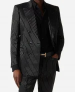 Lionel Richie Tv Show American Idol S24 Double Breasted Black Metallic Blazer