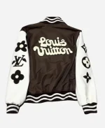 Louis Vuitton x Pharrell x Tyler The Creator Brown & White Embroidered Varsity Jacket