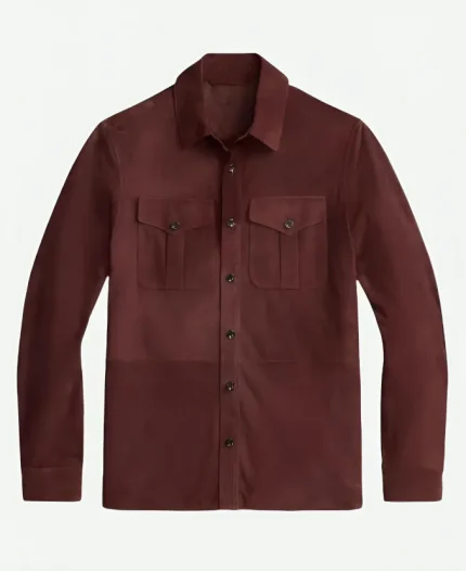 Luke Bryan American Idol S24 Suede Overshirt - Red