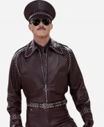 Luke Evans 2026 Met Gala Leather Jacket - Burgundy