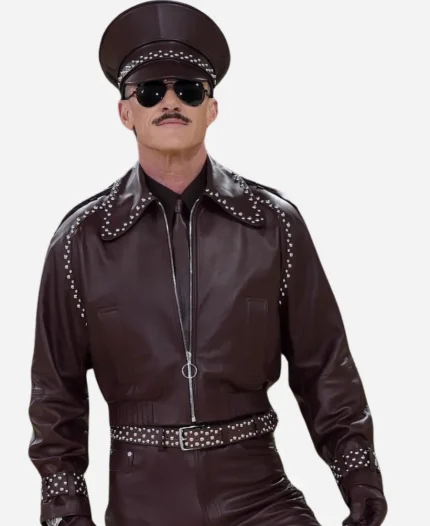 Luke Evans 2026 Met Gala Leather Jacket - Burgundy