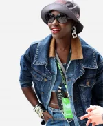 Lupita Nyong'o 2026 F1 Miami Grand Prix Denim Jacket In Blue