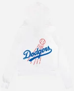 MLB x LA Dodgers Aviator Nation White Five-Stripe Full-Zip Hoodie
