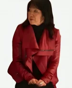 Margaret Cho Will Trent Tv Series Season 04 Dr. Roach Red Leather Jacket