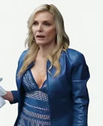 Margo's Got Money Troubles 2026 Michelle Pfeiffer Blue Leather Jacket