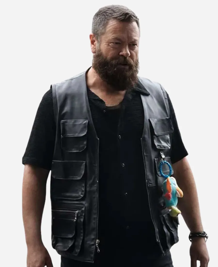Margo’s Got Money Troubles 2026 Nick Offerman Leather Vest Margo’s Got Money Troubles 2026 Nick Offerman Leather Vest