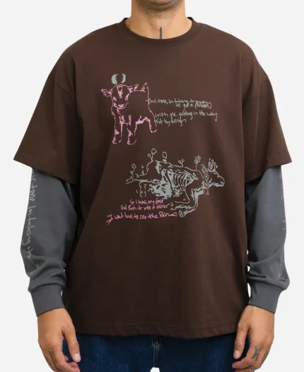 Menace Company Here 2 Stay Brown Oversized Shirt