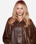 Michelle Randolph 2026 SAG-AFTRA Landman NYC Brown Leather Jacket