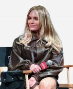 Michelle Randolph 2026 SAG-AFTRA Landman New York City 2026 Brown Leather Bomber Jacket