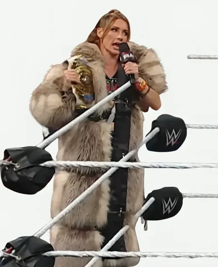 Monday Night RAW 2026 Becky Lynch Oversized Fur Coat